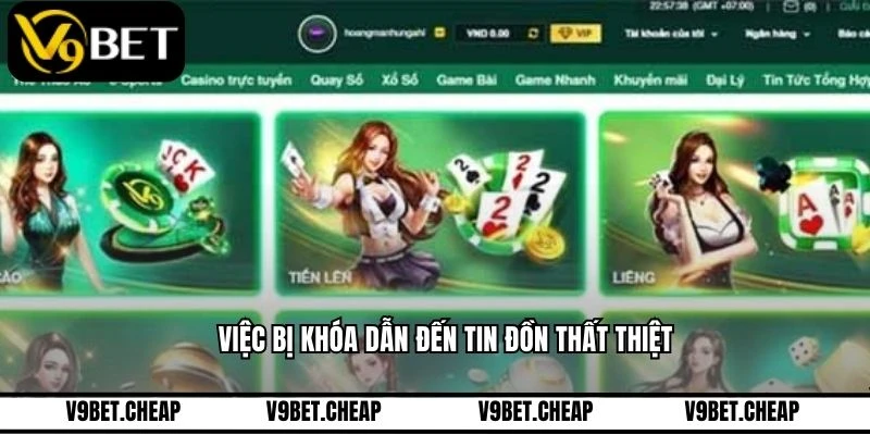 Việc bị khóa dẫn đến tin đồn thất thiệt